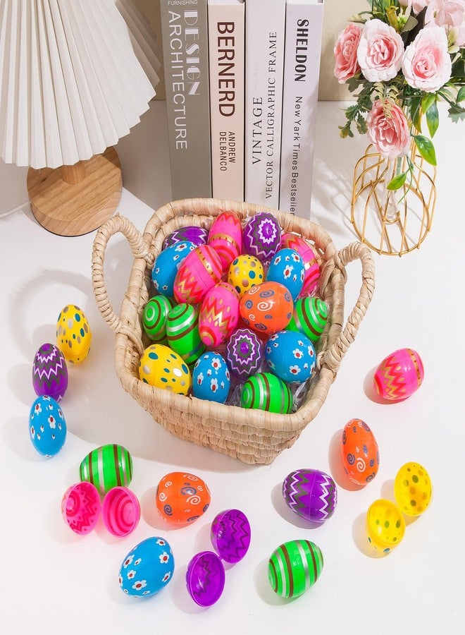 JIALWEN Plastic Easter Eggs 36PCS Printed Fillable Eggs Bright Colorful for Easter Theme Party Easter Basket Stuffers Fillers Surprise Eggs Easter Hunt Favors - Image 2